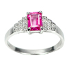 925 Sterling Silver Ring Jewelry with Natural Gemstone Pink Topaz and CZ Size 8
