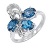 4.47 G. Natural Gems London Blue Topaz Real 925 Sterling Silver Ring Size 8
