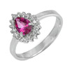 3.34 G. Pear Shape Natural Gem Pink Topaz Real 925 Sterling Silver Ring Size 8