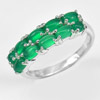 Natural Green Aventurine Real 925 Sterling Silver White Gold Plated Ring Size 9