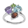 4.19 G. Natural Topaz Amethyst Garnet Peridot 925 Sterling Silver Ring Size 7