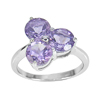 Real 925 Sterling Silver White Gold Plated 3.83 G. Amethyst Ring Size 7 Natural