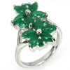 6.60 G Natural Aventurine Real 925 Sterling Silver White Gold Plated Ring Size 7