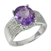 5.61 G. Natural Purple Amethyst Gemstone Real 925 Sterling Silver Ring Size 8