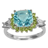 4.09 G. Natural Topaz Peridot Real 925 Sterling Silver Fine Jewelry Ring Size 8