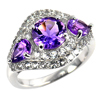 5.67 G.Natural Purple Amethyst Real 925 Sterling Silver Fine Jewelry Ring Size 8