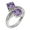 5.49 G. Round Purple Natural Gems Amethyst Real 925 Sterling Silver Ring Size 7