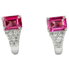 925 Sterling Silver Earrings Jewelry with Natural Gemstone Pink Topaz and CZ