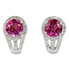 4.21 G. Natural Gems Pink Topaz Real 925 Sterling Silver Earrings 17 x 11 Mm.