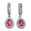4.36 G. Natural Gems Pink Topaz with White CZ Real 925 Sterling Silver Earrings