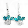 925 Sterling Silver Earrings 7.50 G. Natural Gems Pear Shape London Blue Topaz