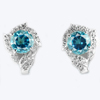 Beautiful 5.05 G.Natural Gems Swiss Blue Topaz Real 925 Sterling Silver Earrings