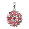 2.87 G. Natural Gemstones Red Ruby Real 925 Sterling Silver Pendant