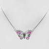 Natural Tsavorite Garnet 925 Sterling Silver Necklage Butterfly Enamel 17 Inch. Natural Tsavorite Garnet 925 Sterling Silver Necklage Butterfly Enamel 17 Inch.