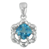 1.94 G. Natural London Blue Topaz Real 925 Sterling Silver Jewelry Pendant