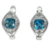 Beautiful Natural London Blue Topaz Real 925 Sterling Silver Jewelry Earrings