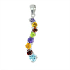 Natural Topaz Garnet Citrine Real 925 Sterling Silver White Gold Plated Pendant