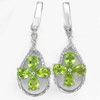 7.81 G. Good Natural Gemstones Green Peridot Real 925 Sterling Silver Earrings