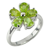 3.23 G. Natural Gemstone Green Peridot Real 925 Sterling Silver Ring Size 6