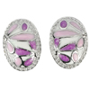 6.32 G. Multi-Color Flower Enamel Design Real 925 Sterling Silver Earrings