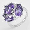 6.70 G. Natural Gemstone Purple Amethyst Real 925 Sterling Silver Ring Size 7
