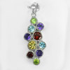 4.02 G. Real 925 Sterling Silver Pendant Natural Citrine Amethyst Topaz Peridot