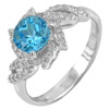 3.46 G. Natural Gemstone Swiss Blue Topaz Real 925 Sterling Silver Ring Size 8