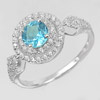 2.77 G. Natural Gemstone Swiss Blue Topaz Real 925 Sterling Silver Ring Size 8