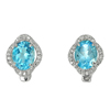 4.22 G. Good Swiss Blue Natural Topaz Real 925 Sterling Silver Earrings