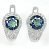 4.76 G. Mystic Blue Natural Gem Quartz Real 925 Sterling Silver Errings