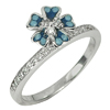 2.33 G. Lovely Blue Flower Enamel Real 925 Sterling Silver Ring Size 7