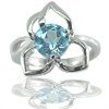925 Sterling Silver Ring Size 6 Natural Gem Round Shpe Baby Blue Topaz 4.50 G.