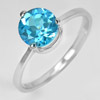 925 Sterling Silver Ring Jewelry with Natural Gem Swiss Blue Topaz 2.93 G Size 9