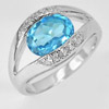 4.30 G. Natural Swiss Blue Topaz Real 925 Sterling Silver Jewelry Ring Size 7.5