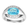 4.48 G. Good Natural Blue Topaz Real 925 Sterling Silver Ring Size 8