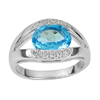 4.26 G. Natural Gem Swiss Blue Topaz Real 925 Sterling Silver Ring Size 7