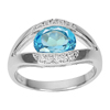 4.90 G. Natural Swiss Blue Topaz Gem Real 925 Sterling Silver Ring Size 9