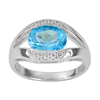 4.55 G. Natural Swiss Blue Topaz Real 925 Sterling Silver Jewelry Ring Size 8