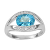 4.40 G.Natural Gem Swiss Blue Topaz Real 925 Sterling Silver Jewelry Ring Size 9