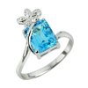 3.98 G. Natural Blue Topaz Gem Real 925 Sterling Silver Beautiful Ring Size 9