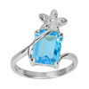 3.63 G. Natural Swiss Blue Topaz Real 925 Sterling Silver Jewelry Ring Size 7