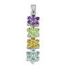 3.97 G. Natural Gems Amethyst Peridot Sapphire Topaz 925 Sterling Silver Pendant