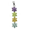 4.00 G. Natural Gems Amethyst Peridot Citrine Topaz 925 Sterling Silver Pendant