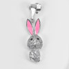 Nice Rabbit Design Real 925 Sterling Silver White Golde Plated Pendant