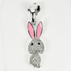3.39 G. Lovely Rabbit Design Real 925 Sterling Silver White Golde Plated Pendant
