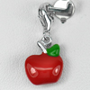 1.72 G. Apple Design Enamel Real 925 Sterling Silver Fine Jewelry Good Pendant