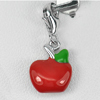 Apple Design Enamel Real 925 Sterling Silver White Gold Plated Good Pendant