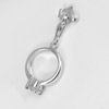 Round White CZ 5 Mm. Real 925 Sterling Silver White Gold Plated Nice Pendant