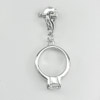 2.11 G. Round White CZ 5 Mm. Real 925 Sterling Silver White Gold Plated Pendant