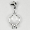 2.06 G. Round White CZ 5 Mm. Real 925 Sterling Silver White Gold Plated Pendant